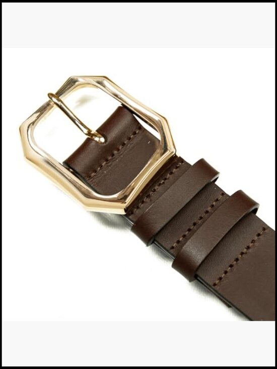 Genuine Buffalo Leather Belt Set with Harness Buckle and Heart Eyelets main image 3